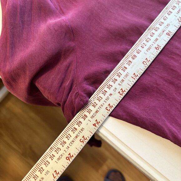 Vintage Womens Magenta Button Front Rayon Cardigan Blouse Top Pink Flowy Boho - Picture 4 of 8